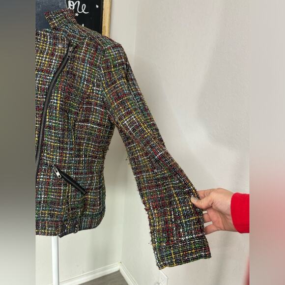 Coldwater creek- blazer coat tweed- multicolor- some wear- Size 14 front zip - Picture 3 of 13